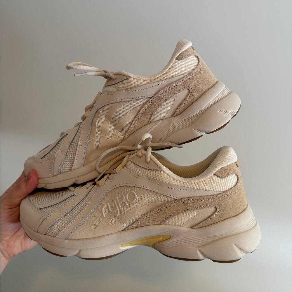 Ryka Women's Off-White and Tan Athletic Sneakers